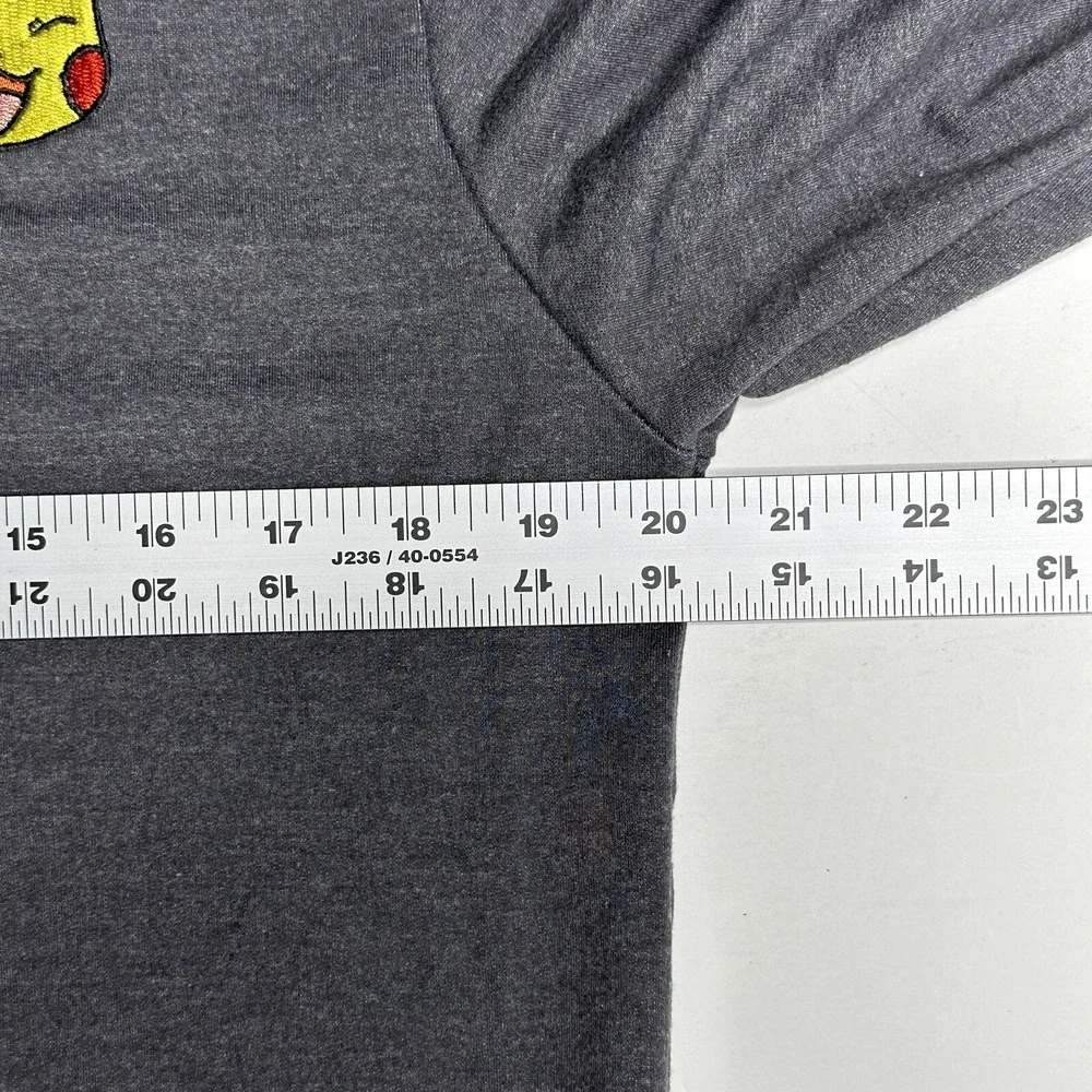 Pokemon Pikachu Sweater Gray Long Sleeve Unisex S Embroidered Logo Bolt Zipper - Picture 9 of 11